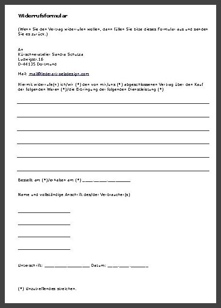 Dieses Widerrufsformular können Sie durch klicken als PDF Datei herunterladen
