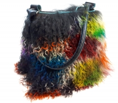 Tibetlammfell Tasche Multicolor